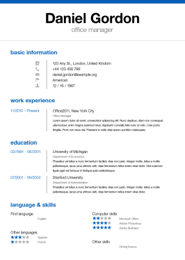 Resume template for Assistant